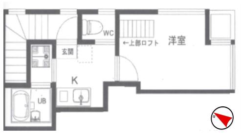 モントレー北千住(1K/2階)の間取り写真