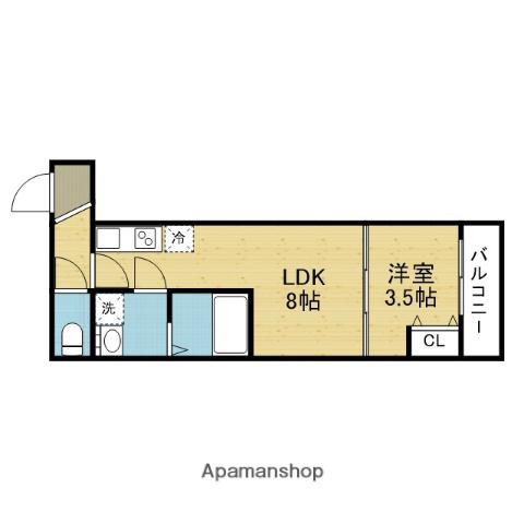 D PORTA ADORABLE(1LDK/1階)の間取り写真