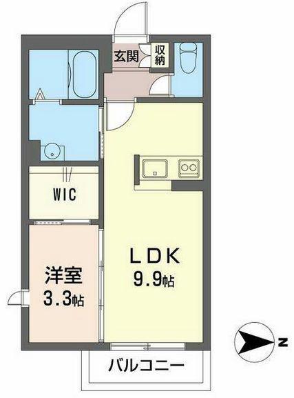 セントルーガ西青木(1LDK/1階)の間取り写真