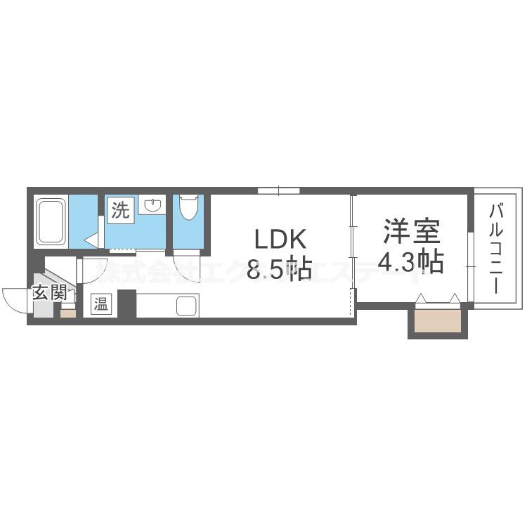 GRANDIR玉出(1LDK/3階)の間取り写真