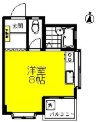 ニューハイツ小岩3号館(ワンルーム/2階)の間取り写真