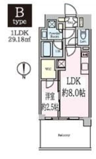 クレストコート東陽町(1LDK/13階)の間取り写真