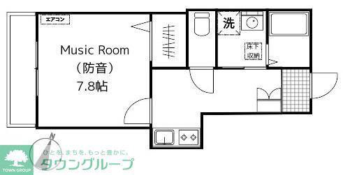 コンチェルト(1K/3階)の間取り写真