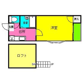 オークハウス(1K/1階)の間取り写真