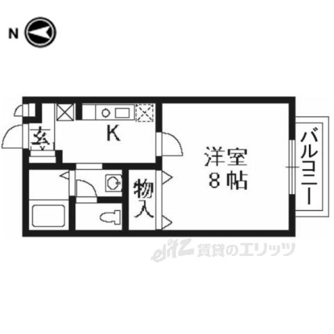 CASA DE FLOR(1K/2階)の間取り写真