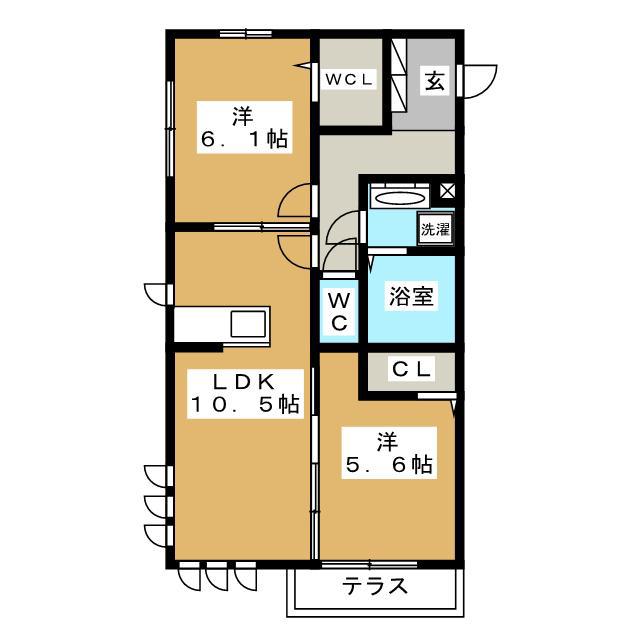 コンフォート プラス・T(2LDK/1階)の間取り写真