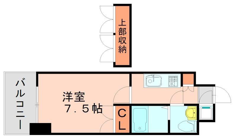 NO72 HARBOR イースト TOWER(1K/2階)の間取り写真