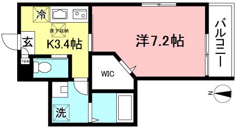 レスコ経堂(1K/1階)の間取り写真