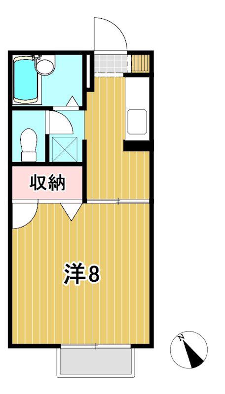 クレールハウスII(1K/1階)の間取り写真
