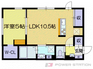 ステラフィーノ(1LDK/2階)の間取り写真