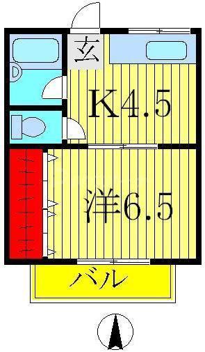 コーポラスNO24(1K/2階)の間取り写真