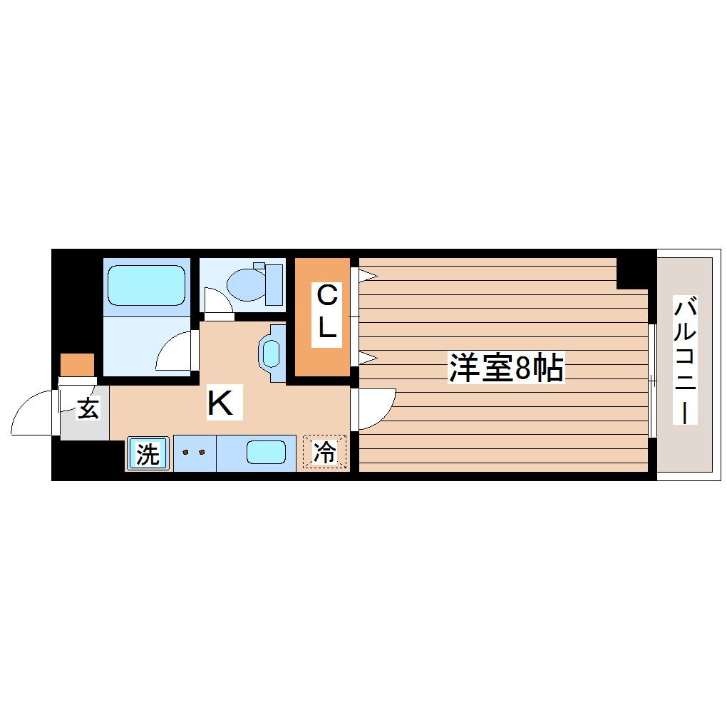 グランメゾン七福(1K/2階)の間取り写真