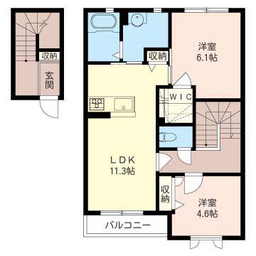  フェアリーテイル(2LDK/2階)の間取り写真