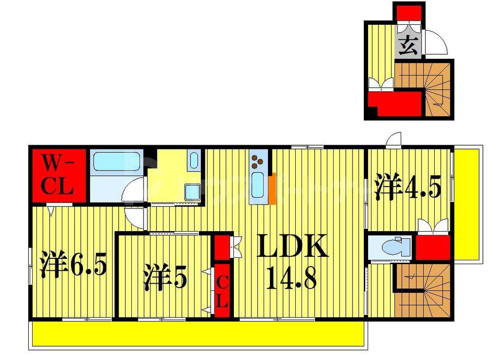 ボナールメゾンII(3LDK/2階)の間取り写真