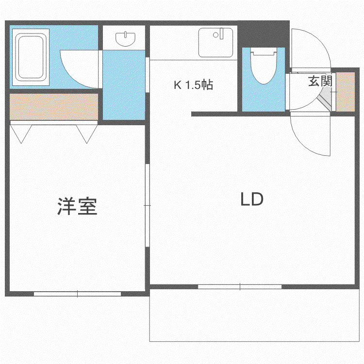 コンフォートステイ南郷通(1LDK/5階)の間取り写真