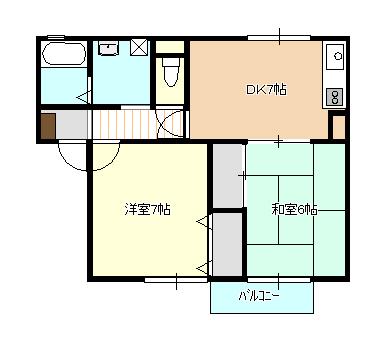 ロイヤルステージ雅A(2DK/1階)の間取り写真