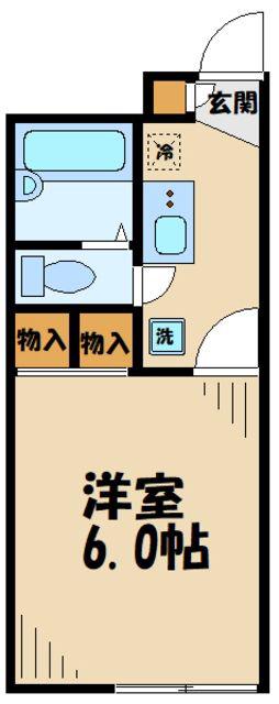 レオパレス上九沢(1K/1階)の間取り写真