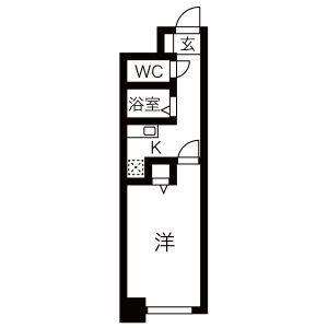 グレイス国府宮II(1K/8階)の間取り写真