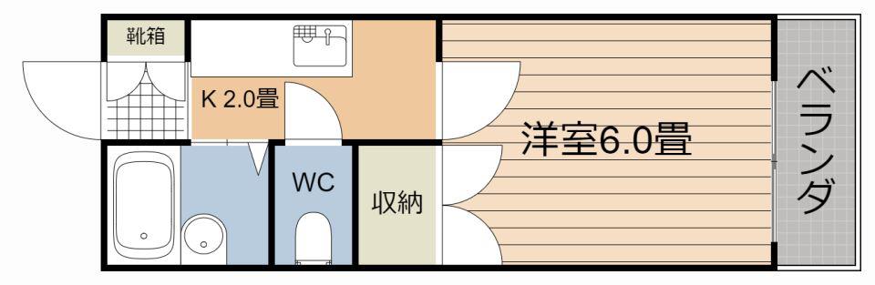 サンシティ鴨池II(1K/1階)の間取り写真