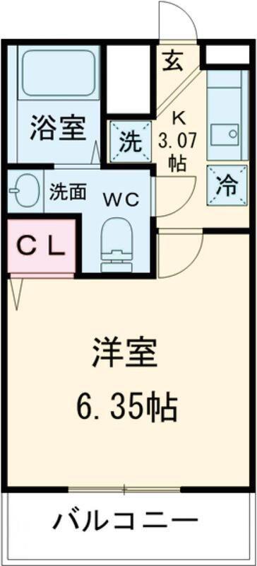 GRADUS中央林間(1K/3階)の間取り写真