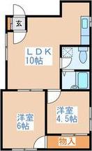 マクセル富丘37(2LDK/3階)の間取り写真