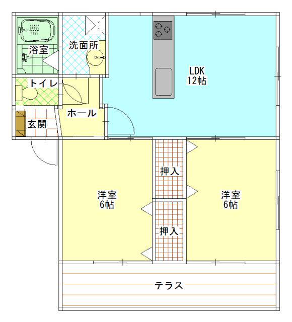 スワローA(2LDK/2階)の間取り写真