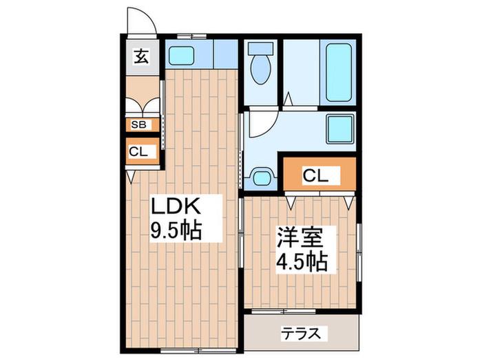 熊沢第2コーポ(1LDK/1階)の間取り写真