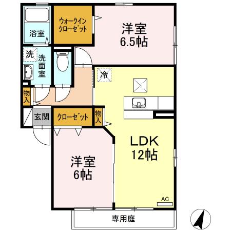 サニーコート玉木(2LDK/1階)の間取り写真