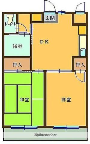 エテルナ小笹(2DK/4階)の間取り写真