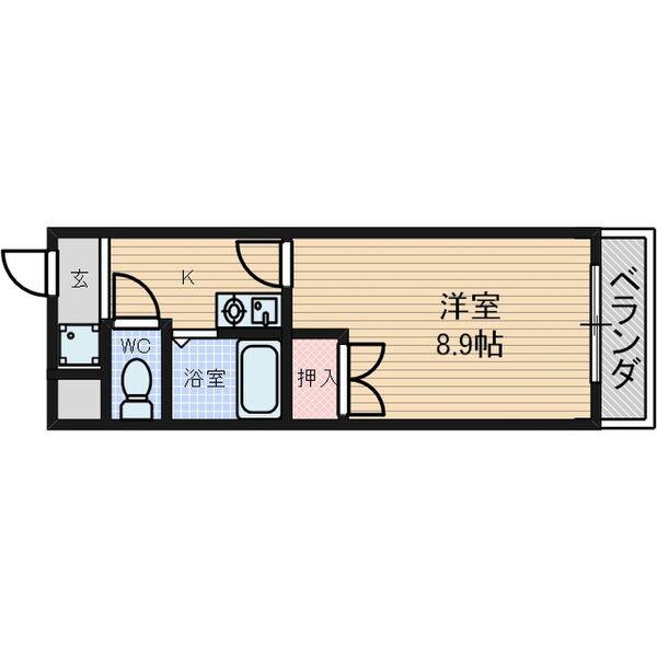 エムメゾン奥田(1K/2階)の間取り写真