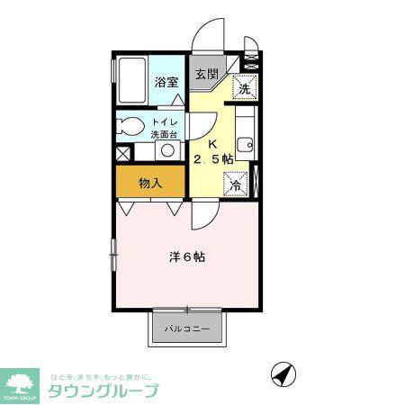 サンライズアベニュー(1K/2階)の間取り写真