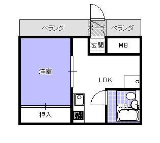 グランディアミアモーレ鈴蘭台(1LDK/1階)の間取り写真