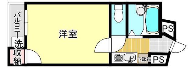 ネクステージ清水(1K/4階)の間取り写真