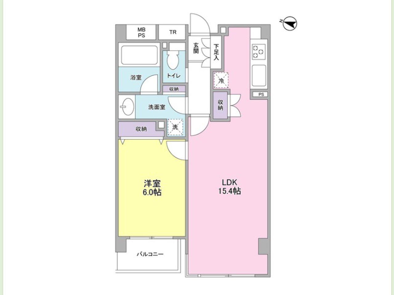 KDXレジデンス成城(1LDK/2階)の間取り写真