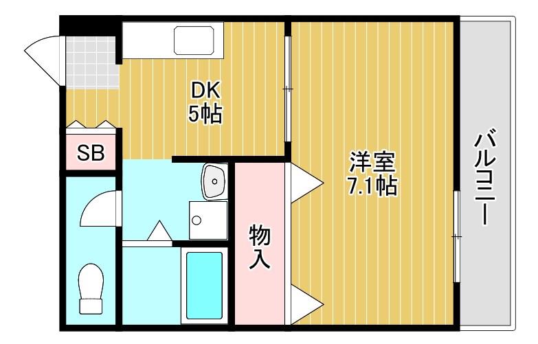 GRACE A(1DK/2階)の間取り写真