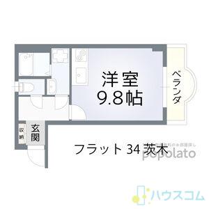 FLAT34茨木(1K/3階)の間取り写真
