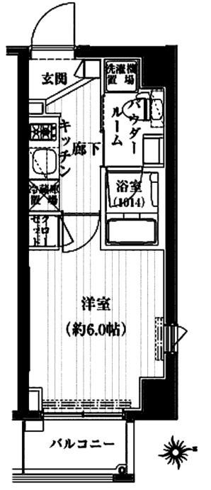 ヴァレッシア品川南シティ(ワンルーム/4階)の間取り写真