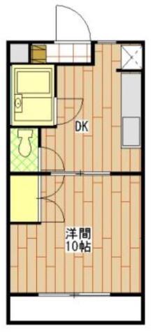 ホリエハイツ(1DK/3階)の間取り写真
