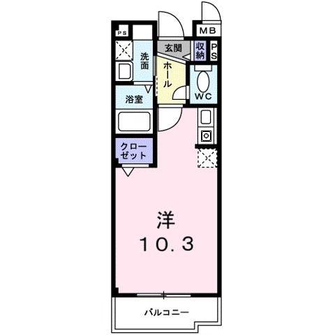 アルカンシェル(ワンルーム/3階)の間取り写真