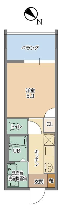 サクラーレHARU(1K/2階)の間取り写真