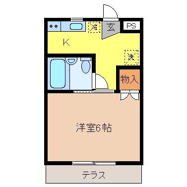 柏ハウス(1K/1階)の間取り写真