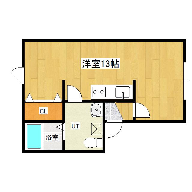 ハイツとみた(ワンルーム/2階)の間取り写真