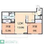 ルオント(2LDK/1階)の間取り写真