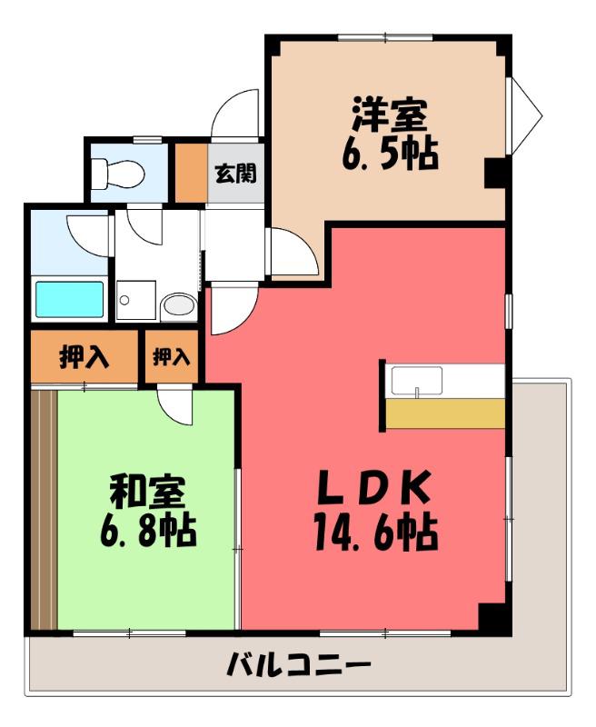 フレアプランドール(2LDK/2階)の間取り写真