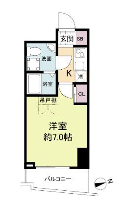 セレニテ難波プリエ(1K/7階)の間取り写真