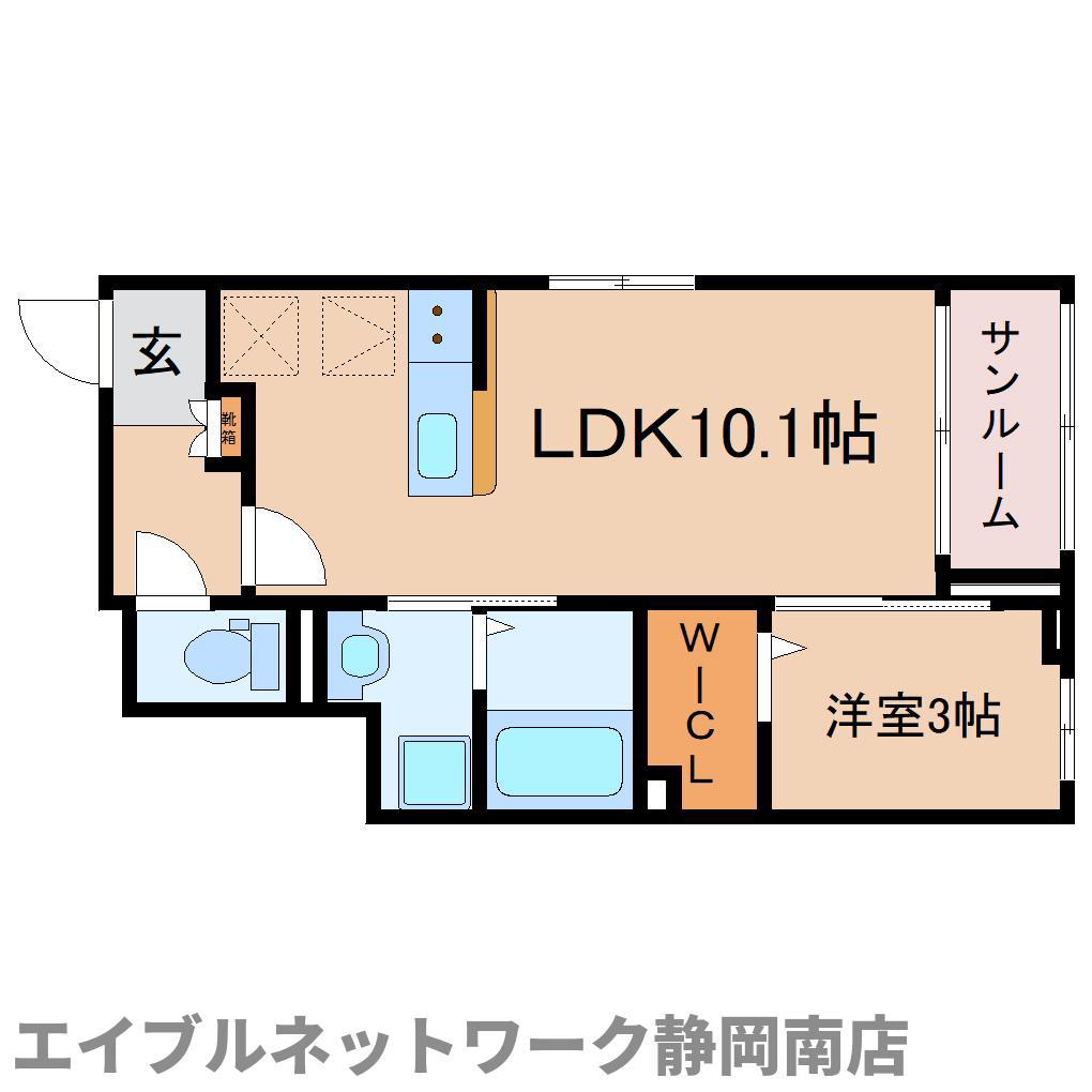 リヴェール高岡(1LDK/1階)の間取り写真