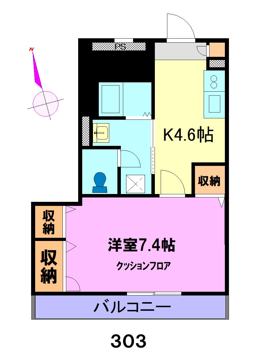 パラッシオ アルチェ(1K/3階)の間取り写真