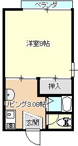 ファーストインセーブル(1K/3階)の間取り写真