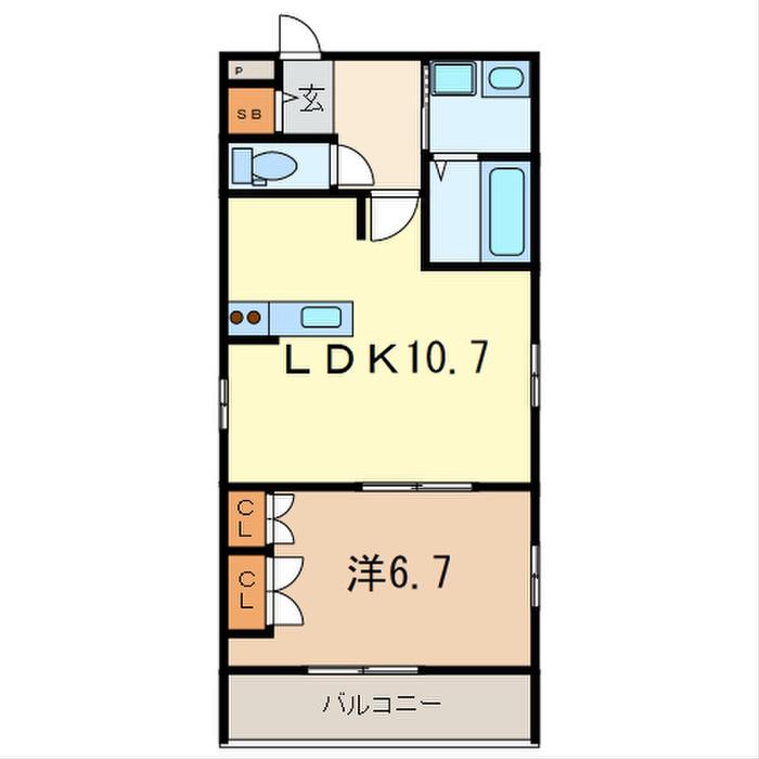 EIKAROエイカロ(1LDK/3階)の間取り写真