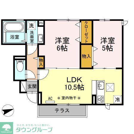 クレアンジュ(2LDK/1階)の間取り写真